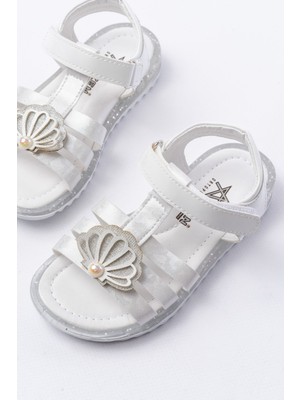 Kız Çocuk Altın Incili Kaydırmaz Taban Sandalet