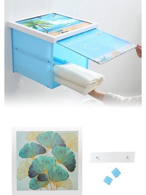 Mediterian Katlanabilir Su Geçirmez Saklama Kutusu, Duvara Monte, Dekoratif ve Pratik, 9 L