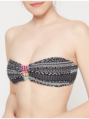 Renkli Şerit Detaylı Bikini Üstü