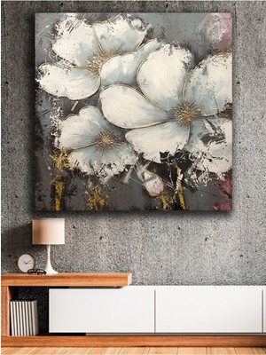 Sanatsal Soyut Çiçekler Kanvas Tablo