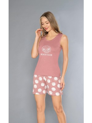Askılı Şort Takım Beach Club Viskon Flz 86-51