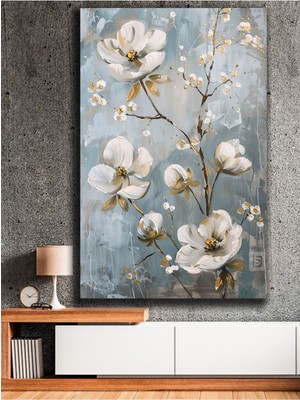 Beyaz Manolya Şıklığı Kanvas Tablo