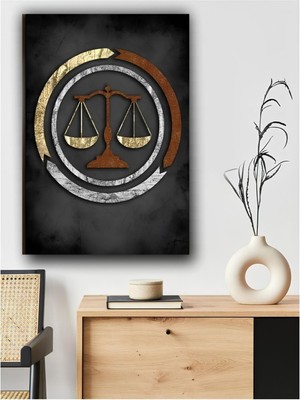 Şık Adalet Tartısı Kanvas Tablo