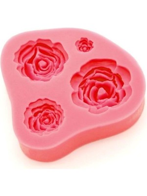 Mediterian Renkli 4'lü Gül Modeli Silikon Kalıp, Çok Amaçlı ve Şık Tasarım