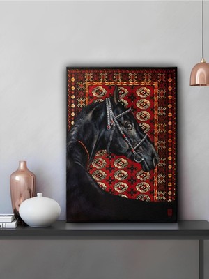 Halı Desenli Şık At Tablosu