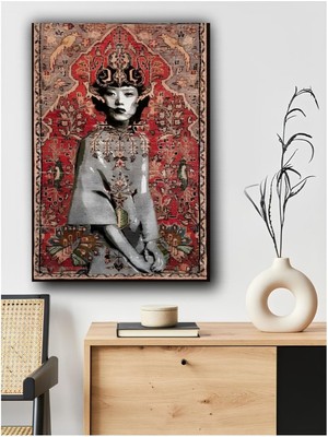 Vintega ve Yüz Figürlü Kanvas Tablo