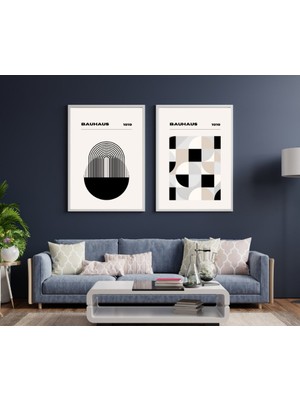Pry Design Bauhaus Minimalist  Duvar Tablosu Çerçeveli 2'li Set