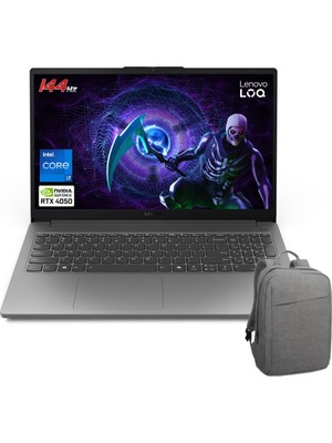Lenovo Loq Intel Core I7-12650HX 8gb 512GB SSD RTX4050 (65W) Freedos 15.6 Fhd 83LK002VTR8512C Taşınabilir Bilgisayar + Çanta