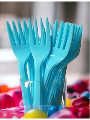 Mavi Renk Çatal 25 Adet