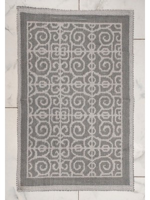 Pamuklu Bukle Lüks Kilim (50 x 80)-SONI Gri