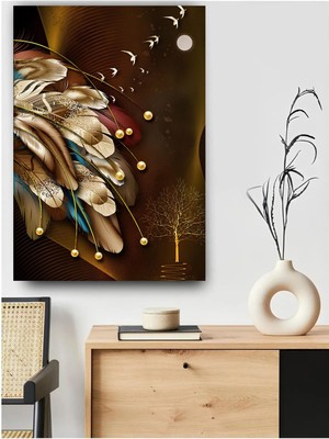 Tavus Kuşu Retro Kanvas Tablo