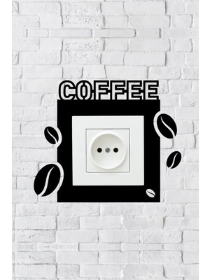 Coffee Kahve Tasarım Priz Çerçevesi (Iç Ölçü 8,4x8,4 Cm) Dekoratif Priz Süsü - Kahve Kosesi