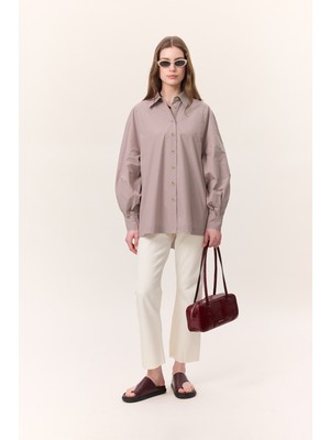 Manuka Geniş Kol Detaylı Gömlek Çağla