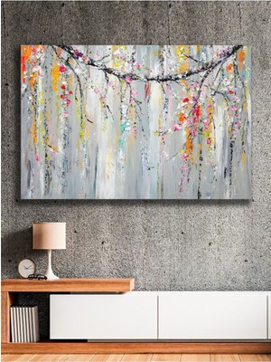Dallardan Süzülen Renk Cümbüşü Kanvas Tablo