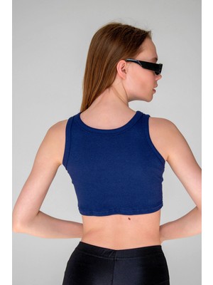 Fitilli Süper Crop Halter Yaka Örme ATLET-LAV10013