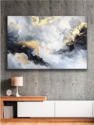 Mermer Görünümlü Şık Kanvas Tablo