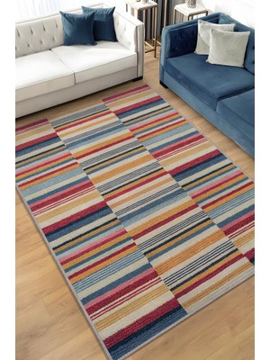 Homshtag Çizili Çok Renkli Halı Mutfak Halısı Çizgili Oturma Odası Halısı Retro Tarzı Salon Halısı