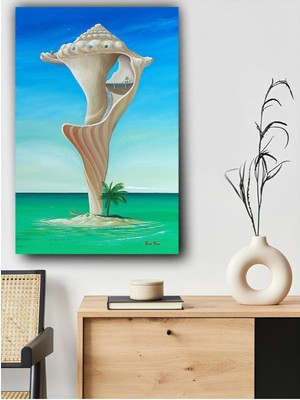 Deniz Kabuğu Soyut Kanvas Tablo