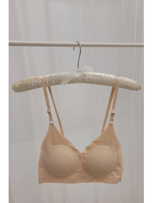 Kadın 2012 Dikişsiz Balensiz Çıkarılabilir Pedli Lazer Sütyen Ten