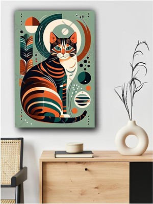 Soyut Kedi Kanvas Tablo