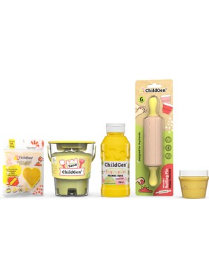 Doğal Hamur-Kum-Boya Renk Seti - Sarı