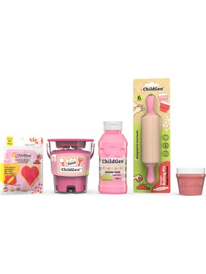 Doğal Hamur-Kum-Boya Renk Seti - Pembe