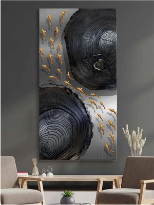 Soyut Balıklar Kanvas Tablo