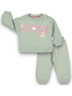 Kız Üç Iplik Sıster Baskılı Bebek Takım