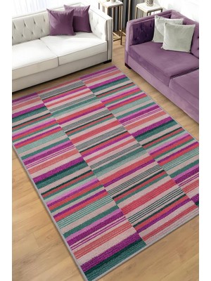 Homshtag Çizili Çok Renkli Halı Mutfak Halısı Çizgili Oturma Odası Halısı Retro Tarzı Salon Halısı