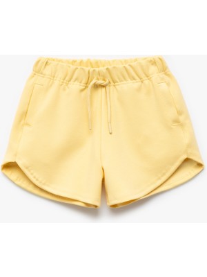 Koton Viskon Kumaş Karışımlı Beli Lastikli Bağlamalı Cepli Mini Şort