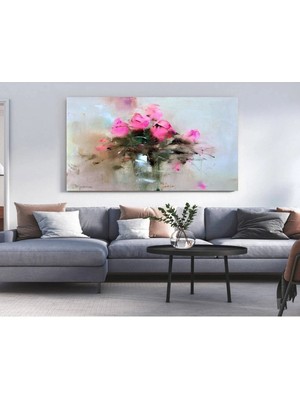 Soyut Modern Çiçekler Kanvas Kablo
