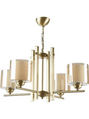 Pierro Retro Rustik Eskitme Renk Çift Camlı Salon - Mutfak - Yatak Odası 4 Lü Avize