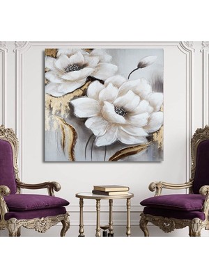 Modern Tasarım Çiçek Kanvas Gülen Tablo