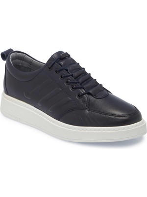 Tergan Lacivert Hakiki Deri Erkek Sneaker - E25I1AY57168-A31