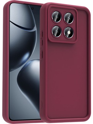 Fibaks Xiaomi Redmi Note 13 Pro 5g Kılıf Kamera Korumalı Yumuşak Dokulu Darbe Emici Bordo Silikon Kapak
