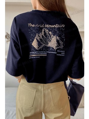 Teenage Millionaire Kadın Arid Mountain Lacivert Oversize Salas T-Shirt