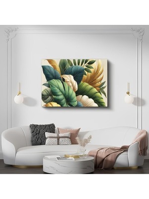 Büyük Yapraklar Hd Kanvas Tablo