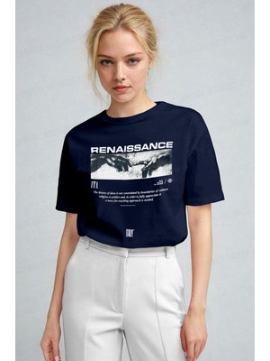 Millionaire Kadın Lacivert Renaissance Regular Fit Normal Kalıp T-Shirt