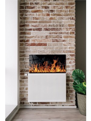 Petek Üstü Cam Şömine Alevi 40CM x 80CM