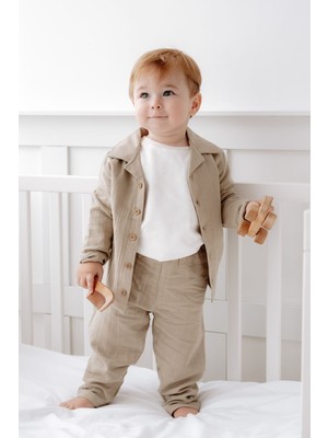 Lilabio %100 Pamuk Müslin Bohem Gömlekli Takım Erkek Çocuk 1-5 Yaş İçin Şık ve Rahat Tasarım
