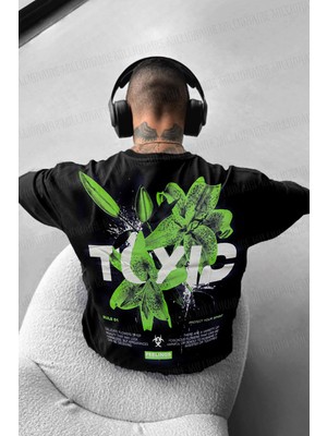 Millionaire Erkek Siyah Toxic Oversize Fit Bol Geniş Kalıp Salaş Kesim T-Shirt