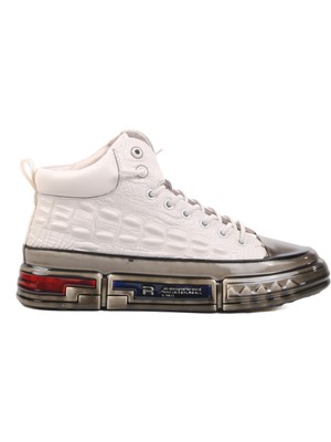 Guja Beyaz  Deri Bilek Boy Erkek Sneaker