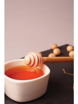 Mediterian Renkli silikon uçlu bambu bal kaşığı, şık ve kullanışlı tasarım, 150 ml