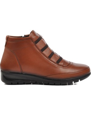 Voyager Taba Siyah  Deri Kadın Bot