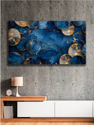 Gold Detaylı Modern Daireler Kanvas Tablo