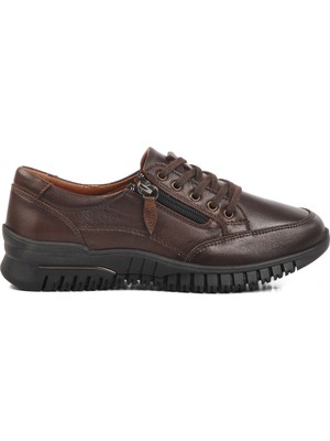 Venüs Kahve  Deri Kadın Günlük Rahat Ayakkabı