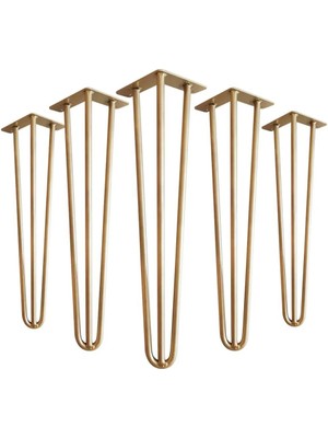 Abronya Masa Mobilya Ayakları Için Metal Altın Gold Firkete Takımı 65 cm