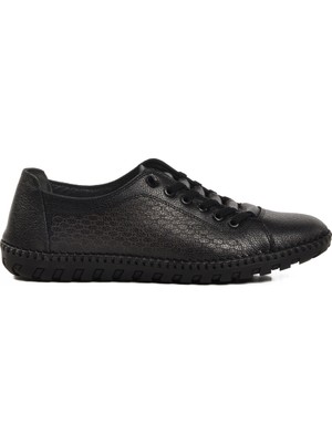 Aspor Siyah  Deri Erkek Casual Ayakkabı