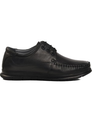 Aspor Siyah  Deri Erkek Casual Ayakkabı