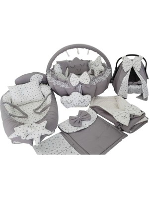 Nidage Yıldız Desenli Bebek Oyun Minderi Seti - Katlanabilir, Garantili, Hafif ve Kullanışlı - 0-25 Kg Taşıma Kapasitesi